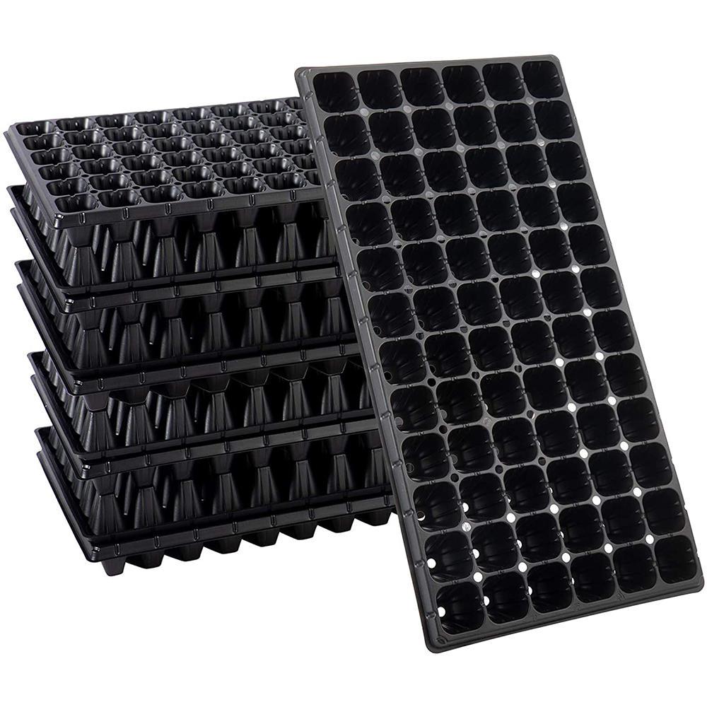 Black Garden Seedling Starter Trays Holes Seedling Tray 